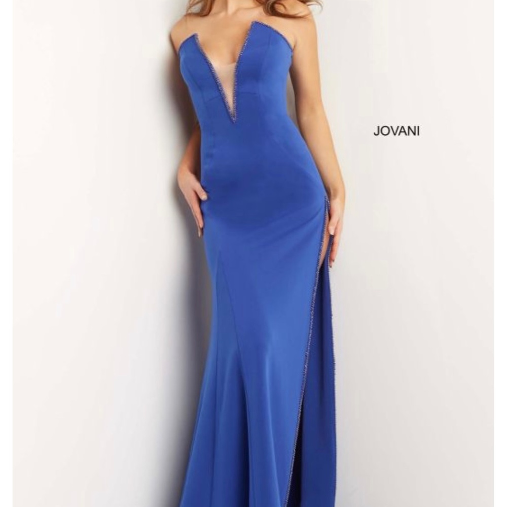 Jovani 07142 Plunging Neckline Strapless Dress
